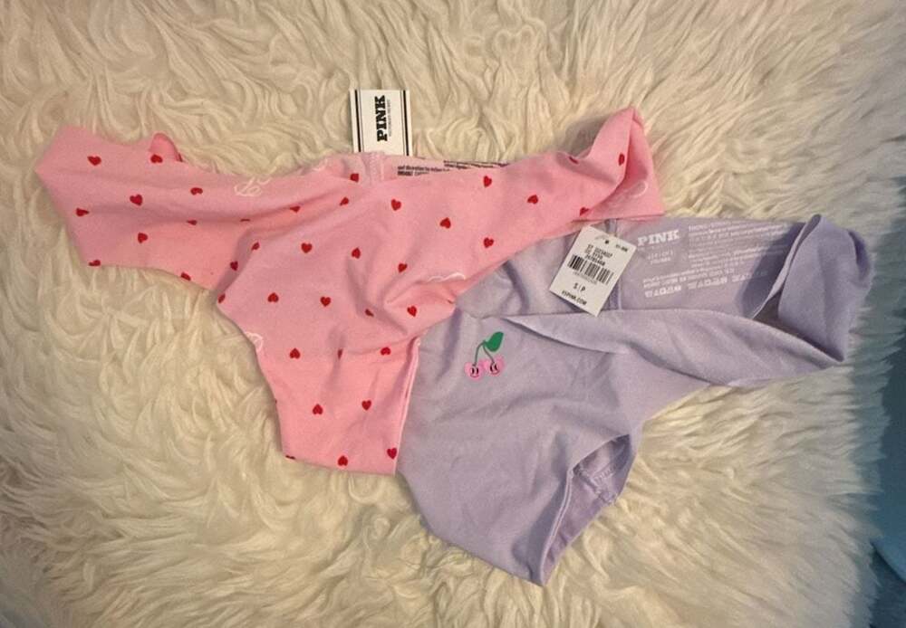 Victoria's Secret PINK Thong Panties Size S Set of 2